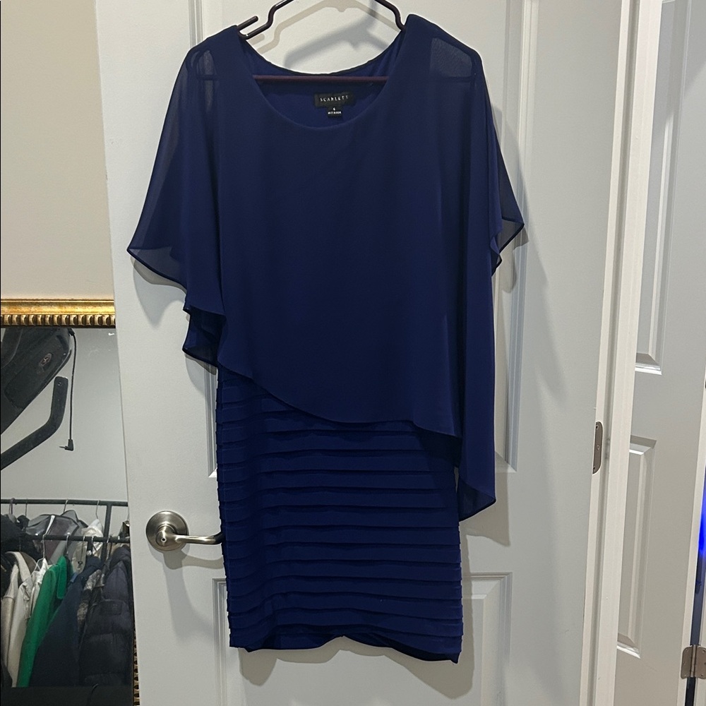 Scarlett Navy Layered Midi Dress